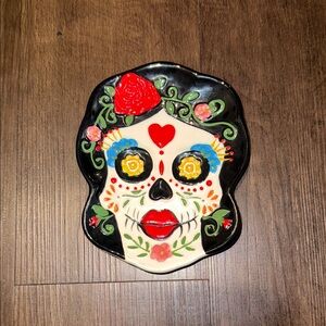 Colorful Sugar Skull Ceramic Plate